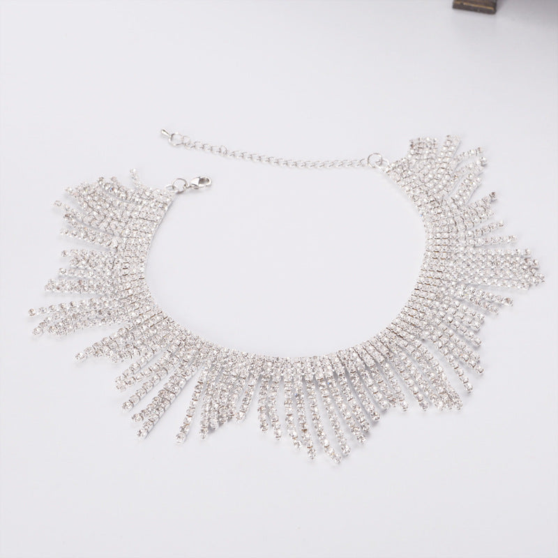 Tassel Diamond Necklace – Alloy Statement Necklace for Women