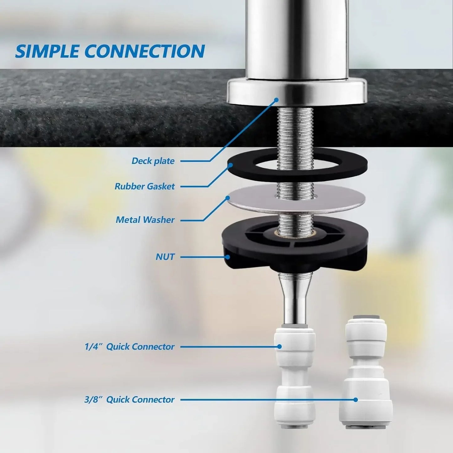 Stainless Steel RO Water Filter Faucet – Drinking Water Kitchen Sink Tap