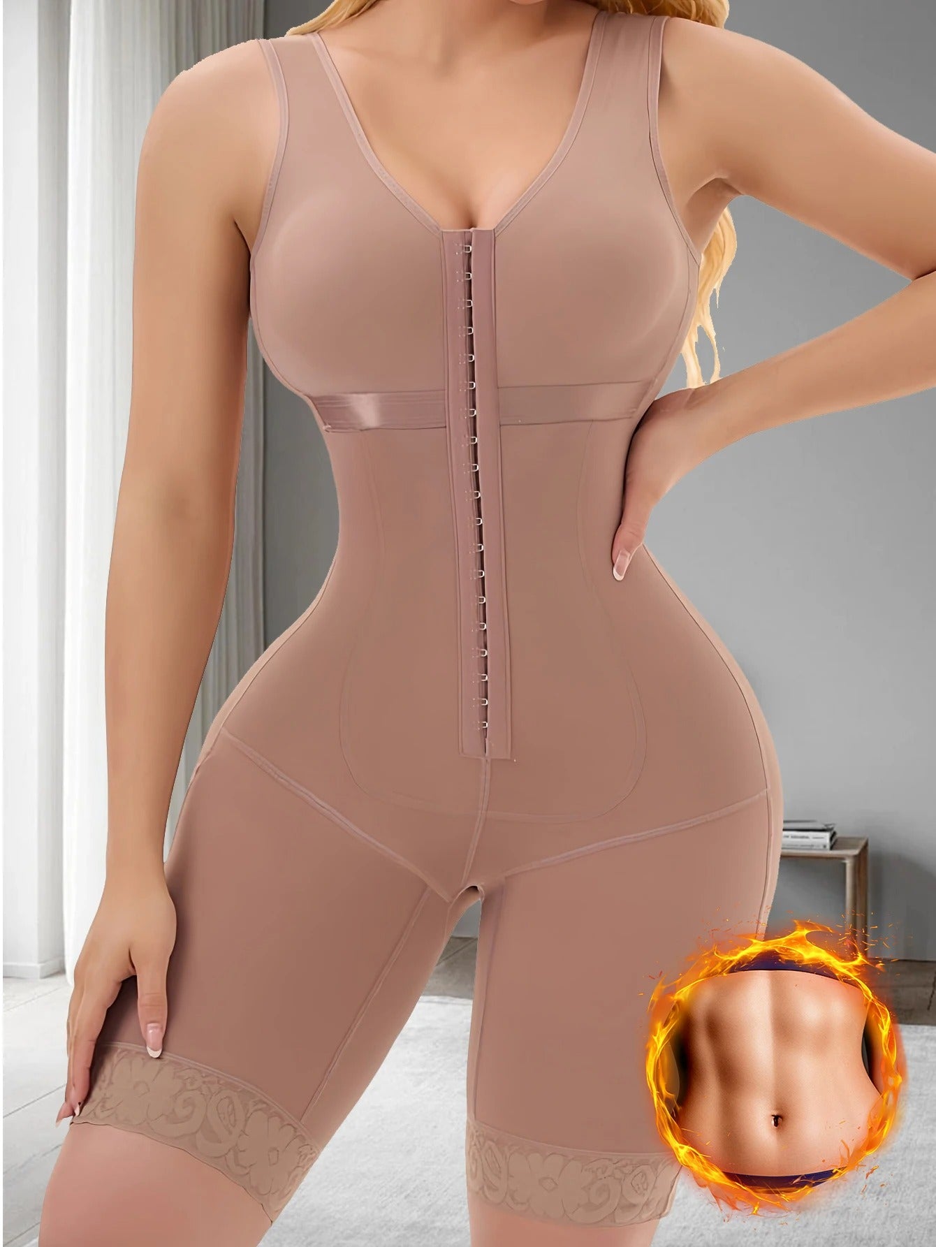 Postpartum Full Body Shapewear Faja – Tummy Control Compression Girdle for Waist Sculpting & Recovery