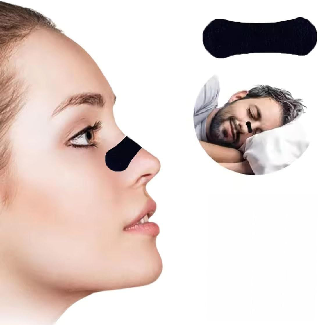 Black Anti-Snoring Nasal Strips – Breath Support Sleep Aid