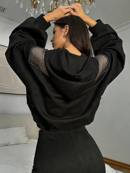 Open Back Lace-Up Oversized Hoodie – Y2K Street Style Long Sleeve Top