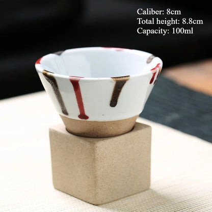 Retro Japanese Ceramic Tea & Coffee Mug – Triangular Cone Cup with Base (100ml & 200ml)