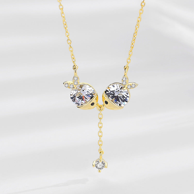 Cute Zircon Necklace - Delicate Sparkle Chain for Women