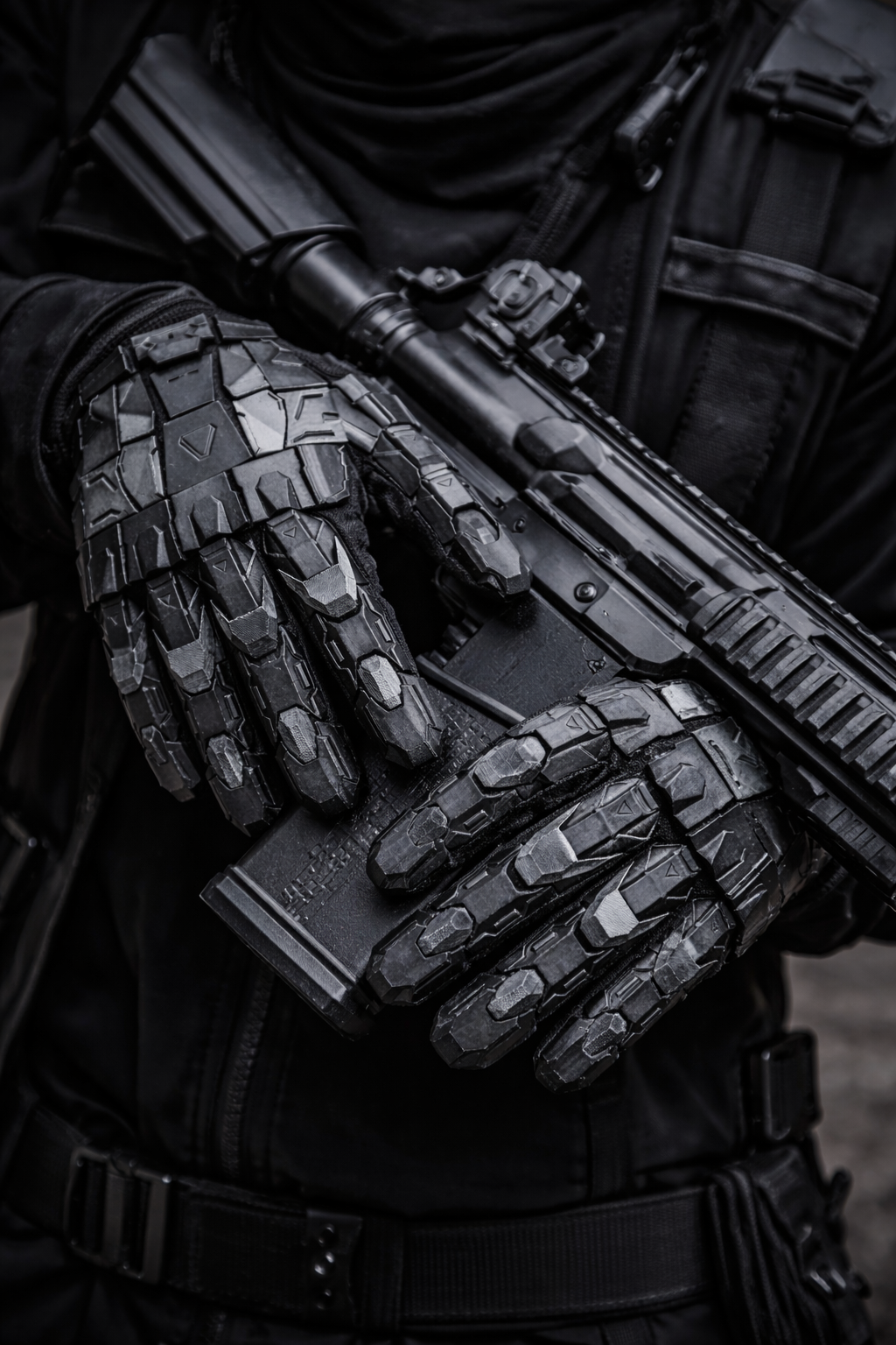 3D Printed Punk Mechanical Hand Armor Gloves – Gothic Techwear Cosplay Exoskeleton (Unisex)
