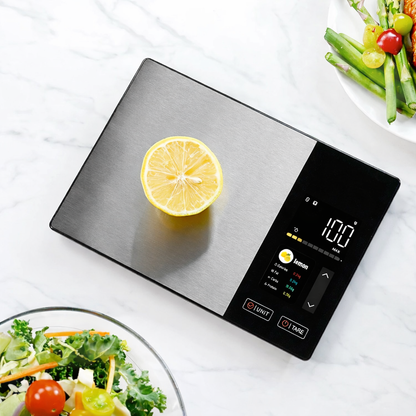 Smart Nutrition Kitchen Scale – Stainless Steel Digital Food Scale with Calorie & Macro Tracking (5kg / 11lb)