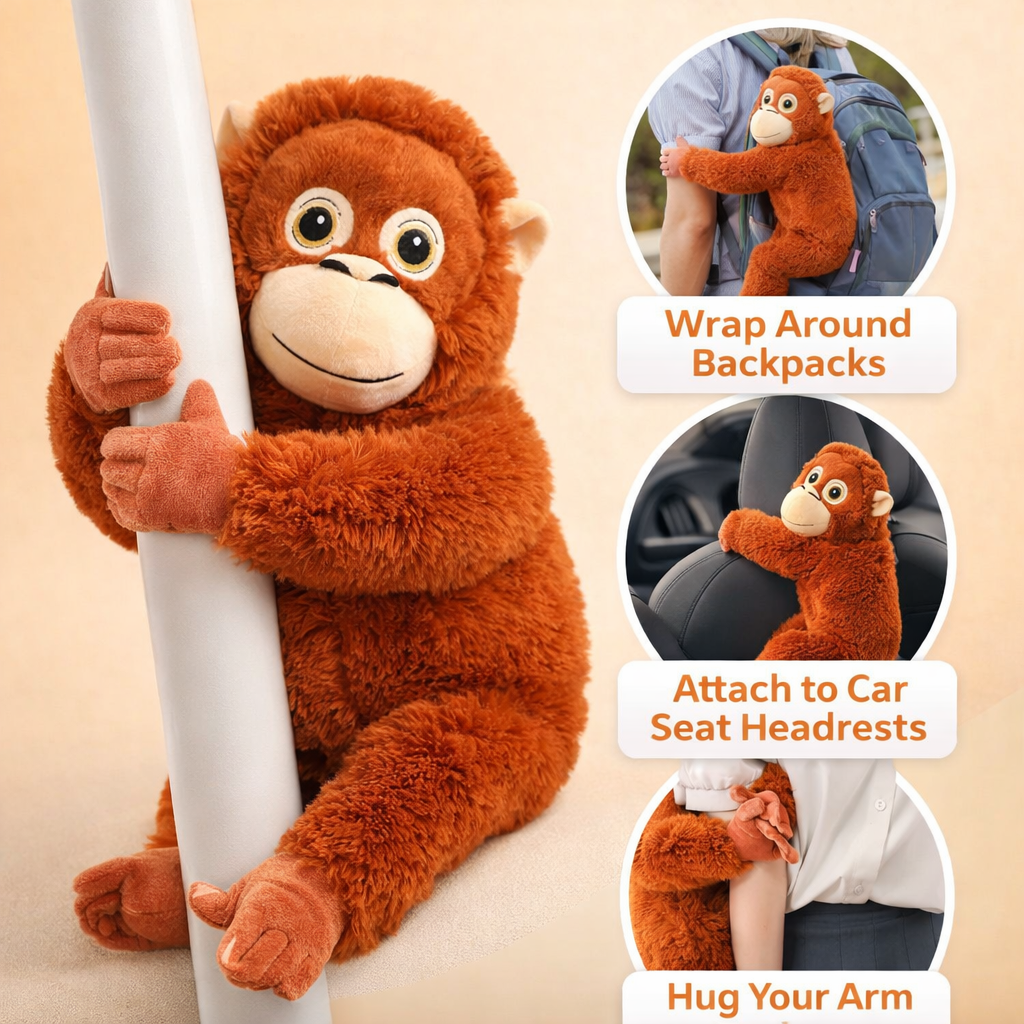 🐒 66cm Viral PUNCH Djungelskog Orangutan Sad Monkey Plush – Emotional Support Stuffed Toy (Trending Plushie in 2026)