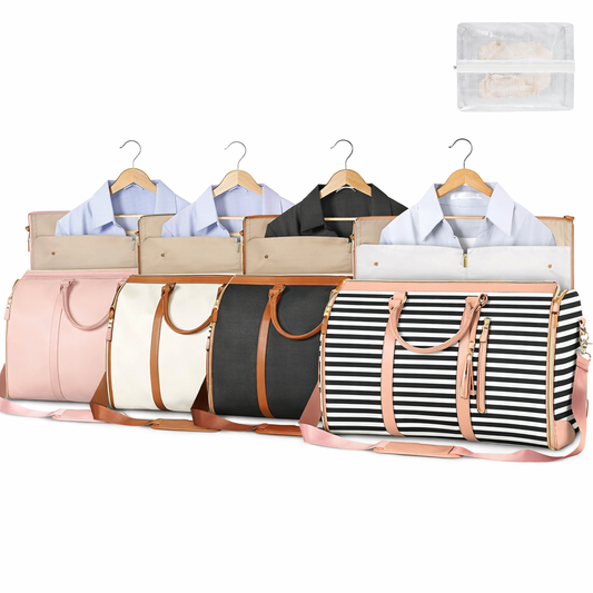 Luxury Foldable PU Leather Travel Duffel Bag – Large Capacity Carry-On Garment & Business Travel Bag for Women