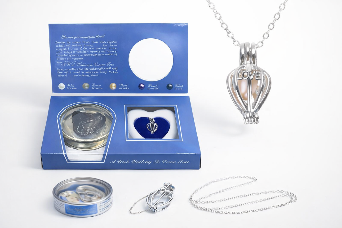 Oyster Pearl Love Necklace DIY Kit – Open Your Own Pearl Gift Set For Her - Valentine Gift