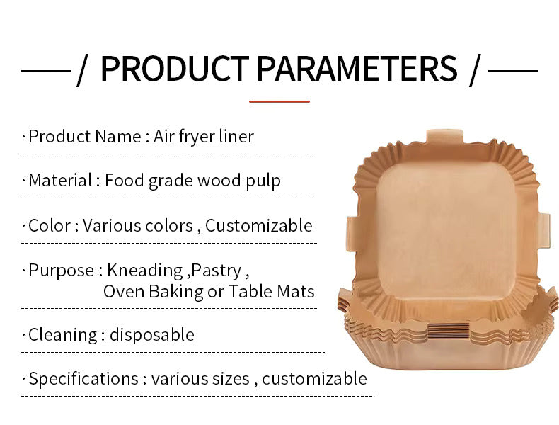 9 Inch Premium Air Fryer Liners – 100PCS Disposable Non-Stick Easy Clean Baking Paper