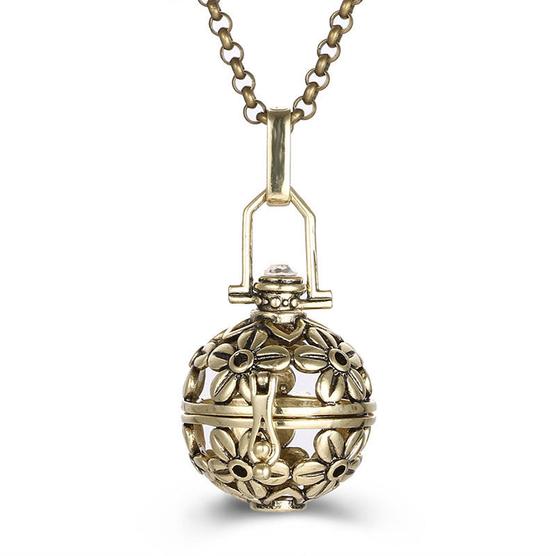 Aromatherapy Zircon Cage Necklace - Essential Oil Diffuser Pendant