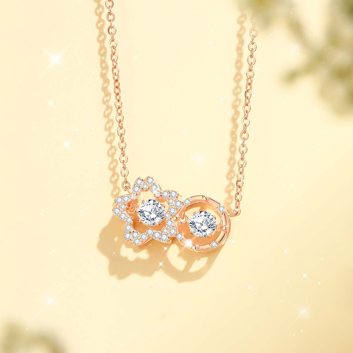 Zircon Statement Necklace – Elegant Pendant Chain for Women