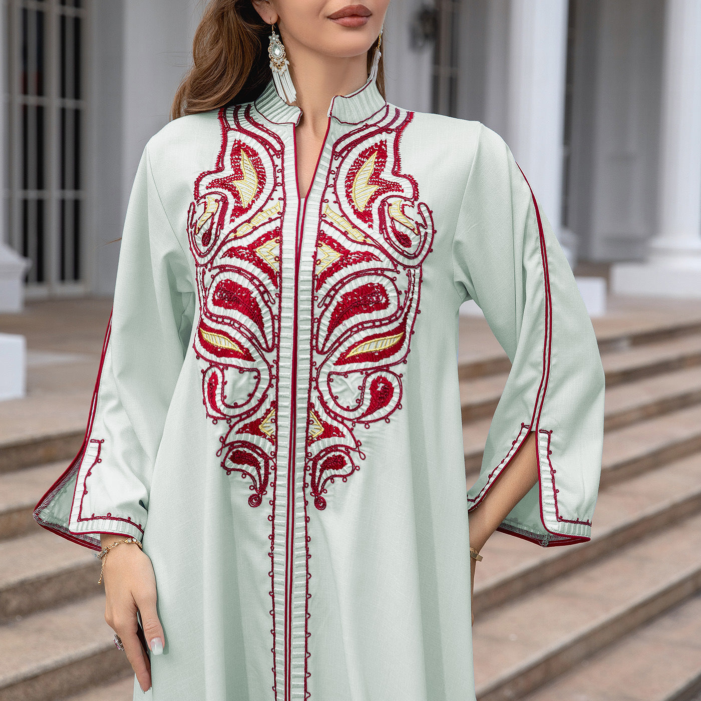 Middle East Embroidery Dress – Elegant Embroidered Modest Wear
