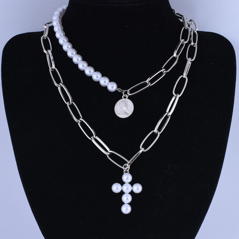Pearl Love Multi-Layer Necklace - Elegant Layered Chain for Women