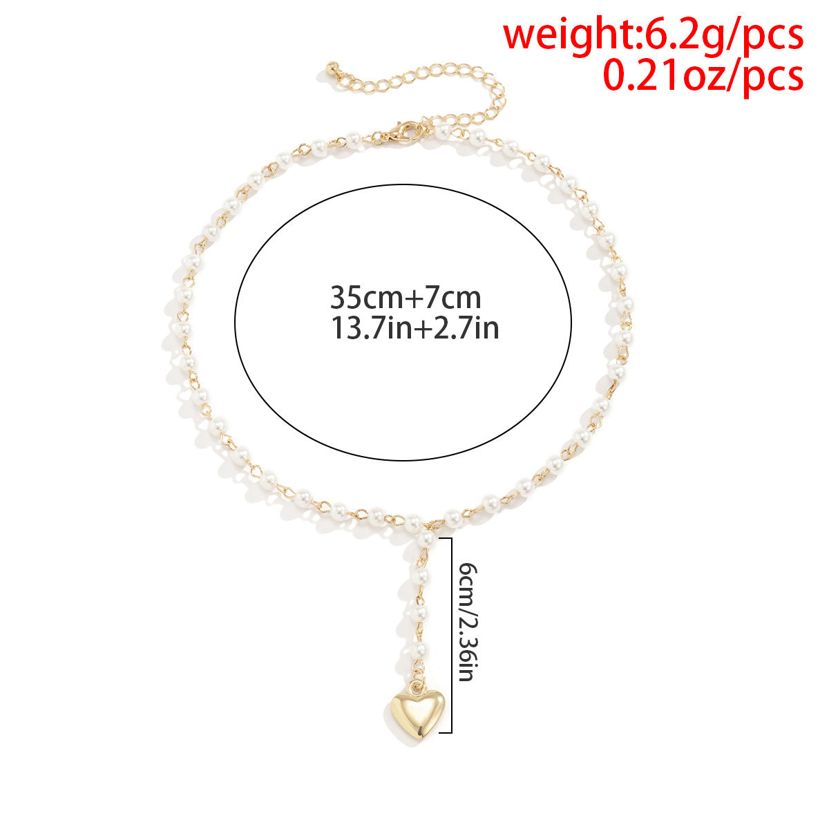 Simple Pearl Love Pendant Necklace – Elegant Minimal Chain for Women