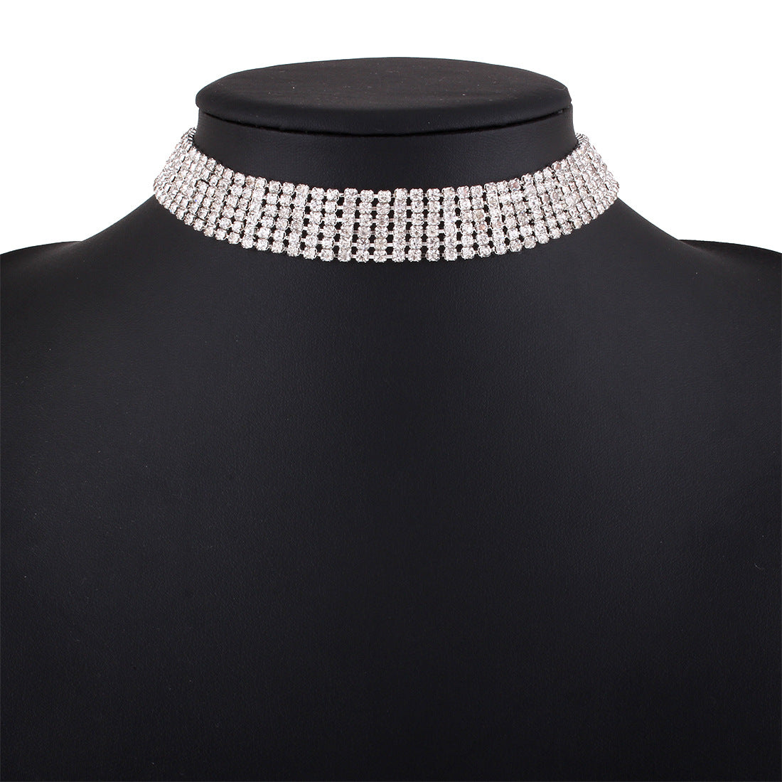 Full Rhinestone Necklace – Trendy Alloy Sparkle Chain for Women