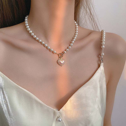 Pearl Love Necklace – Elegant Fairy-Inspired Pendant for Women
