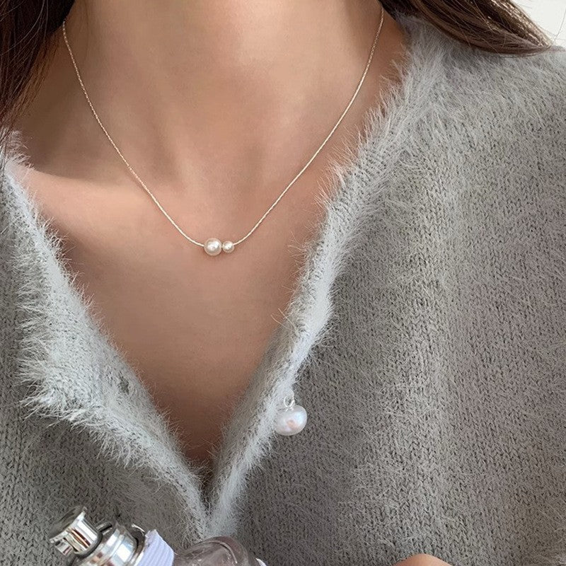 Pearl Love Clavicle Necklace – Elegant Chain for Women