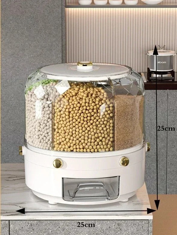 360° Rotating - 6 Grid Storage - Food Dispenser