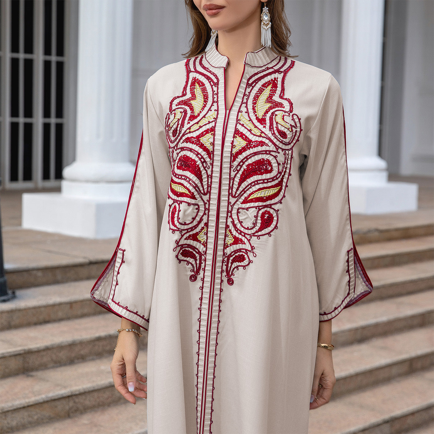 Middle East Embroidery Dress – Elegant Embroidered Modest Wear