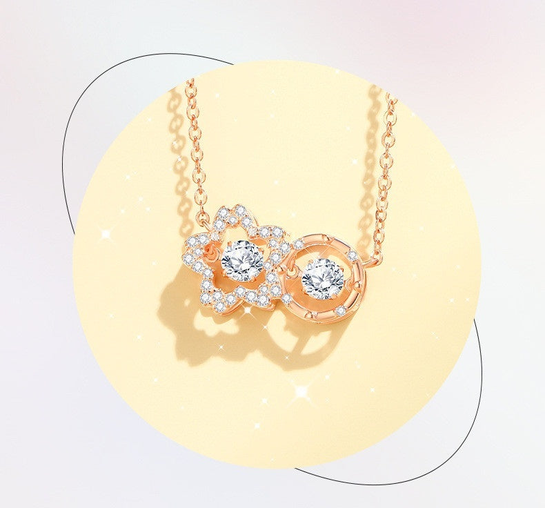 Zircon Statement Necklace – Elegant Pendant Chain for Women