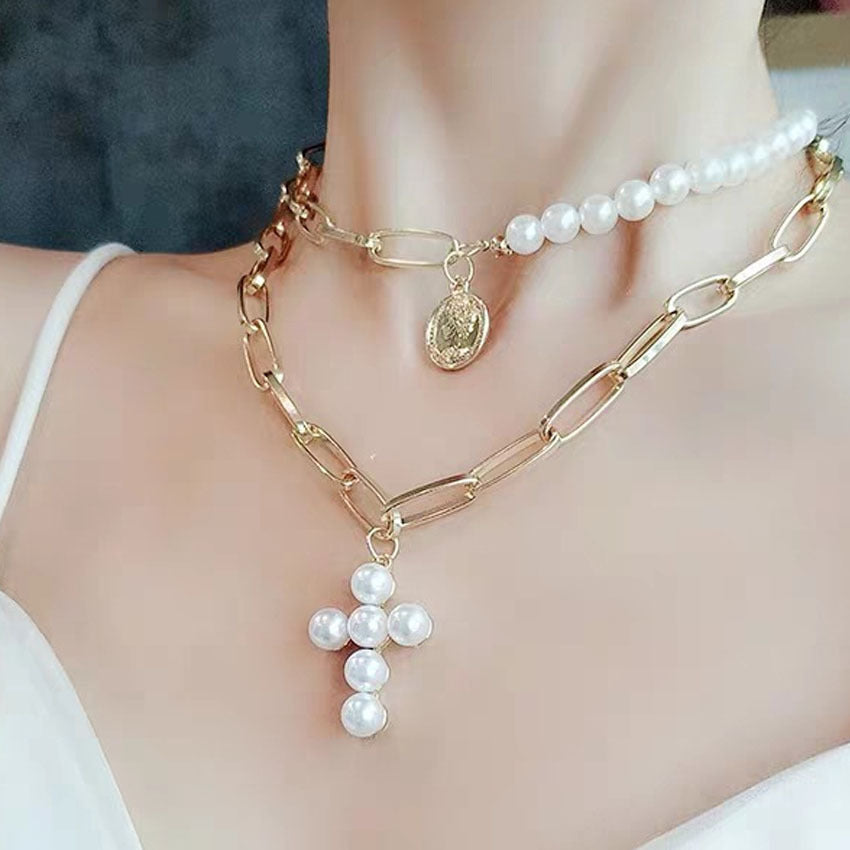 Pearl Love Multi-Layer Necklace - Elegant Layered Chain for Women