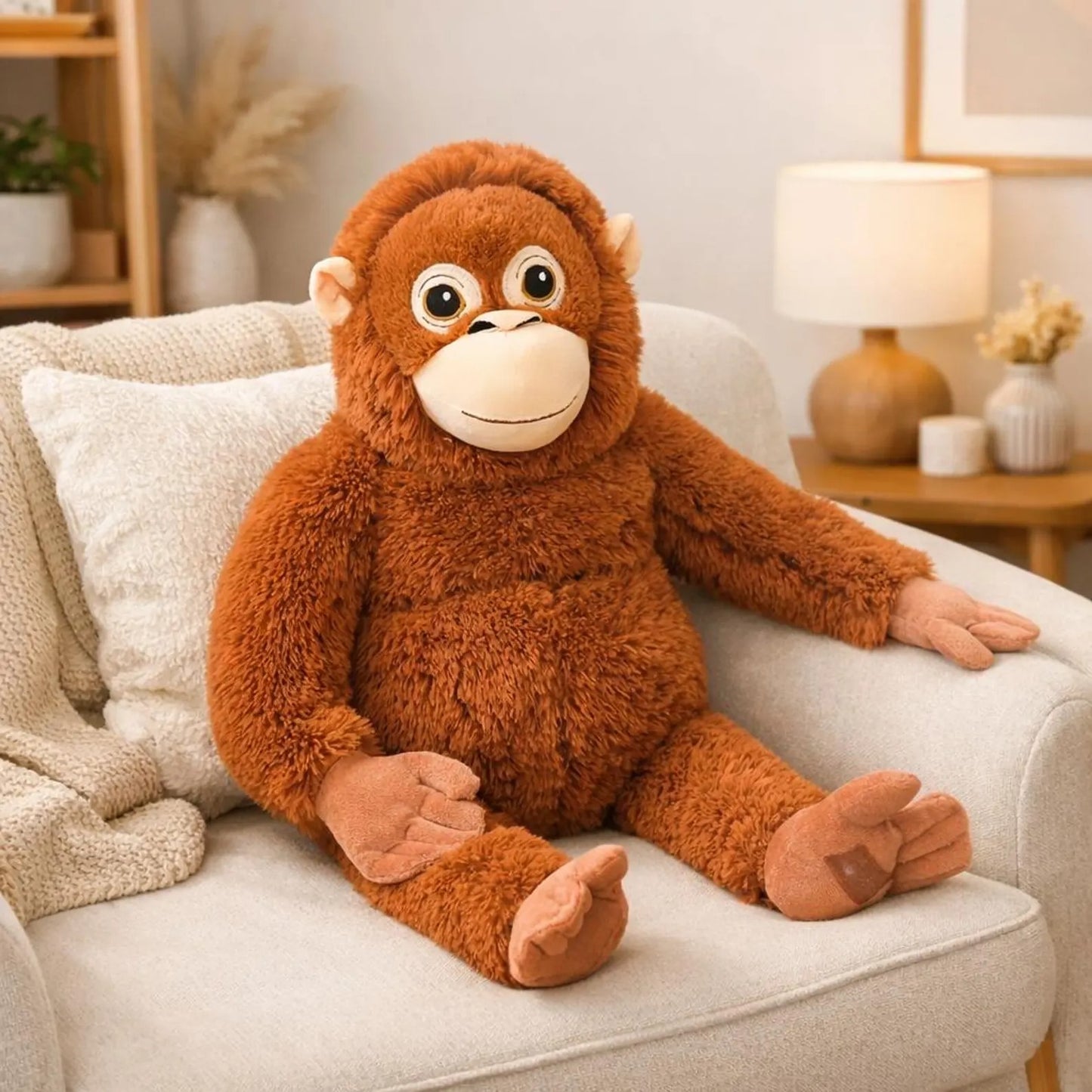 🐒 66cm Viral PUNCH Djungelskog Orangutan Sad Monkey Plush – Emotional Support Stuffed Toy (Trending Plushie in 2026)