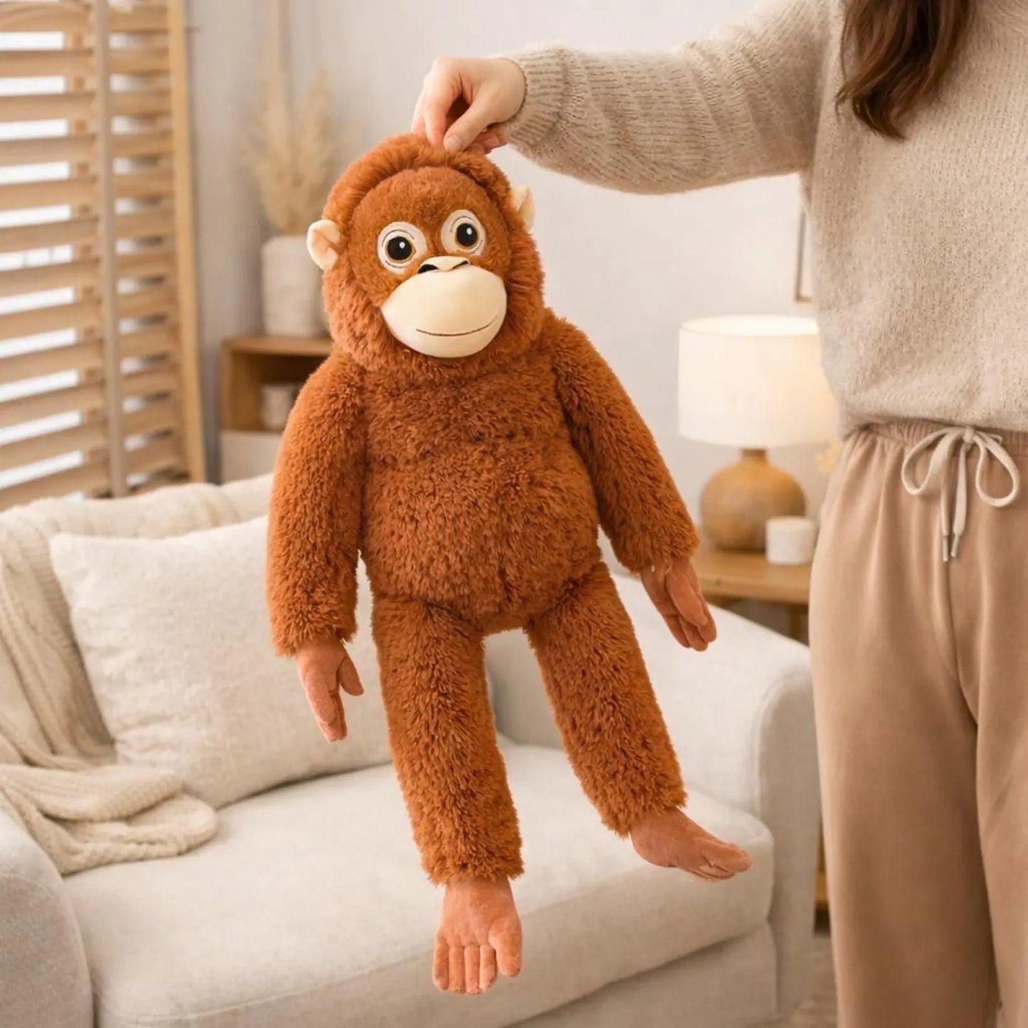 🐒 66cm Viral PUNCH Djungelskog Orangutan Sad Monkey Plush – Emotional Support Stuffed Toy (Trending Plushie in 2026)