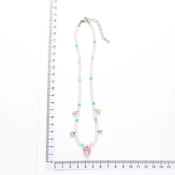 Zircon Pearl Love Pendant Necklace – Elegant Sparkle Chain for Women