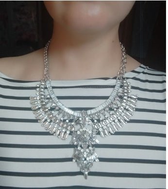 Crystal Short Necklace – Alloy Sparkle Chain for Women