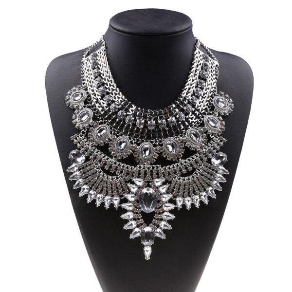 Crystal Short Necklace – Alloy Sparkle Chain for Women