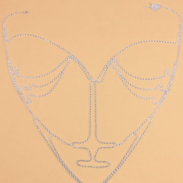 Rhinestone Body Chain – Crystal Bikini Style Necklace for Women