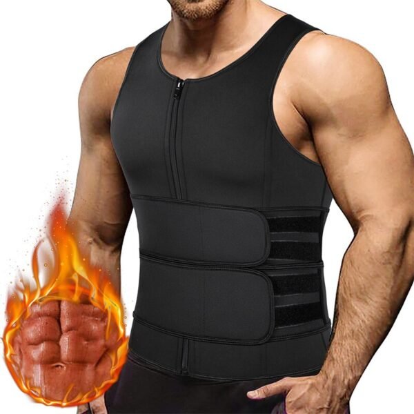 Men’s Waist Trainer Tank Top – Slimming Compression Body Shaper Vest
