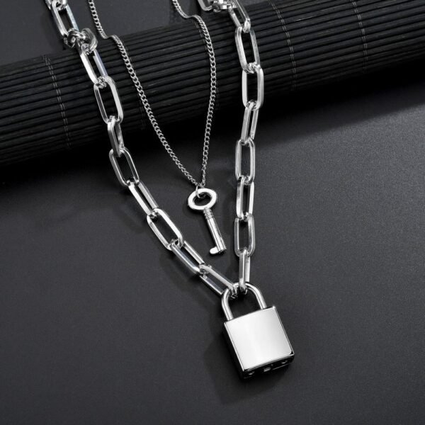 Padlock & Key Pendant Necklace – Romantic Lock Necklace for Couples