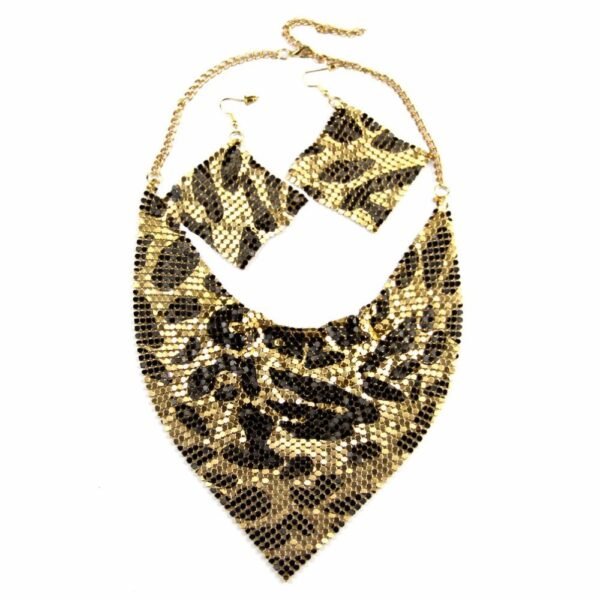Metal Plate Necklace & Earrings Set - Statement Jewellery Set for Women