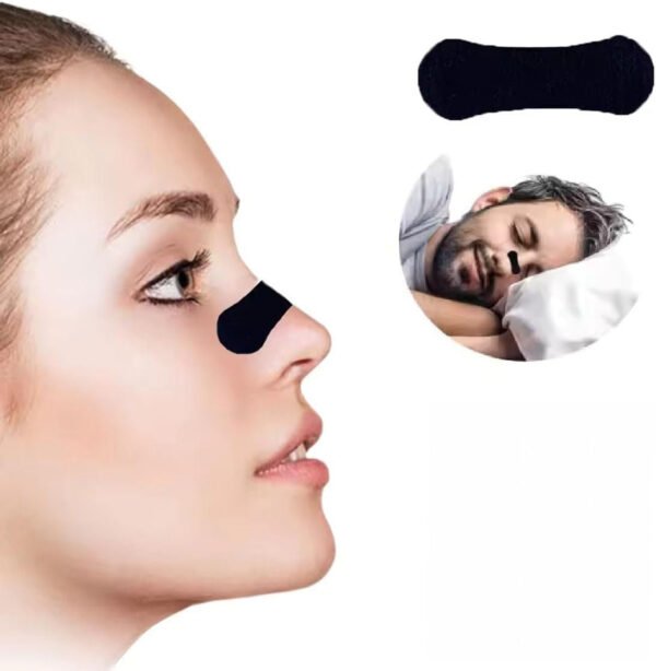 Black Anti-Snoring Nasal Strips – Breath Support Sleep Aid