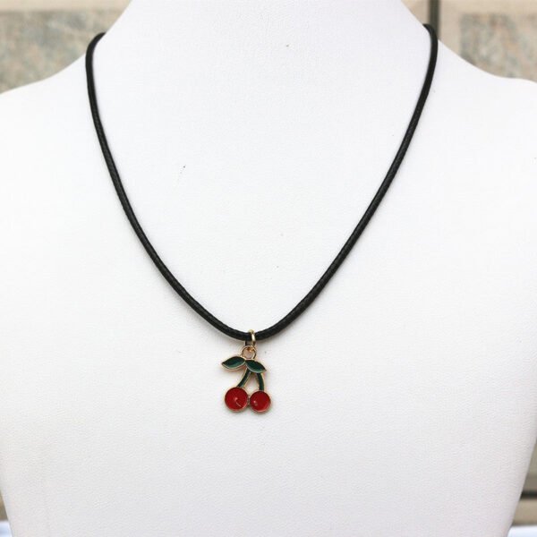 Cherry Pendant Necklace – Elegant Fruit-Inspired Chain for Women