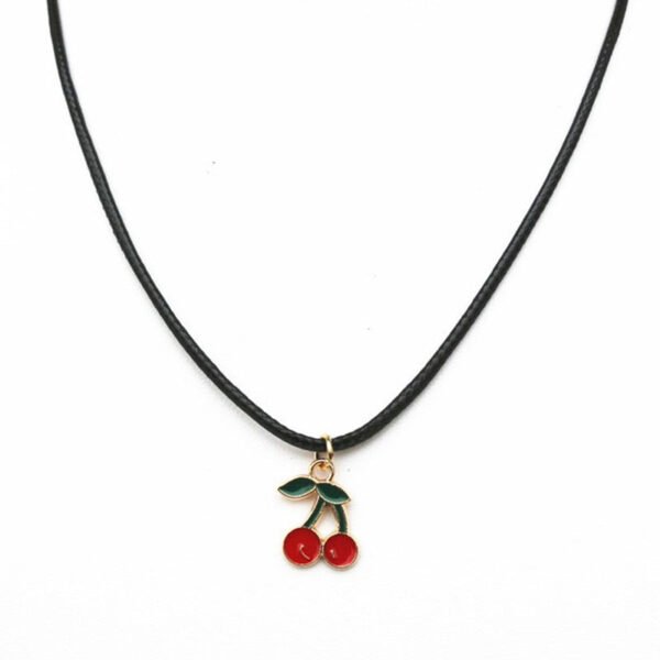 Cherry Pendant Necklace – Elegant Fruit-Inspired Chain for Women