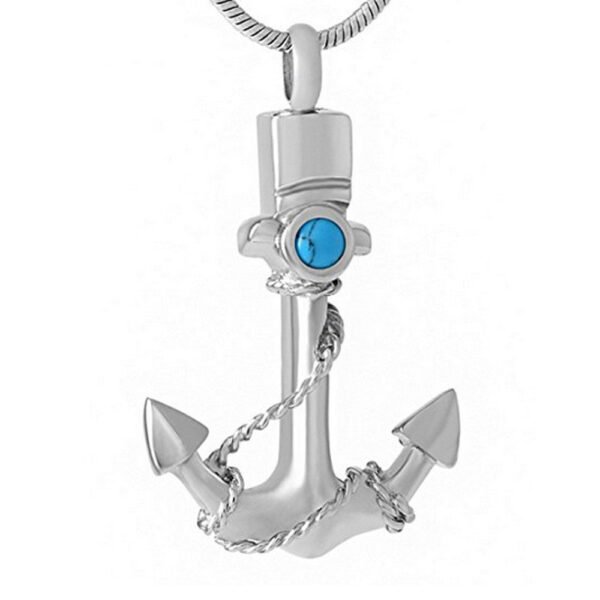 Stainless Steel Perfume Bottle Pendant Necklace – Memorial Urn Anchor Design