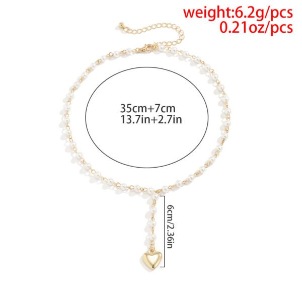 Simple Pearl Love Pendant Necklace – Elegant Minimal Chain for Women